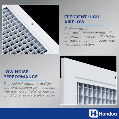 Fits 12x20 and 20x12 Duct Opening | Aluminum Eggcrate Return Air Grille | Low - Image 6