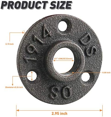 1" Floor Flange, 40 Pack MalleableIron Threaded Pipe Flange - Image 2