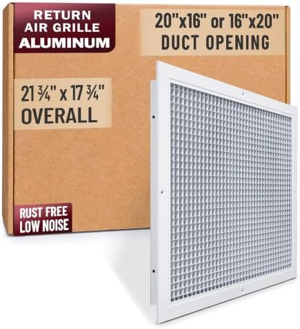 Fits 20x16 and 16x20 Duct Opening | Aluminum Eggcrate Return Air Grille | Low by Handua