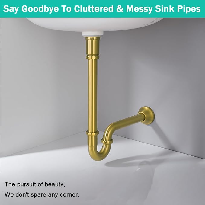 Brass P Trap U-Shape 1 1/4 inch Sink Drain Pipe - Image 3