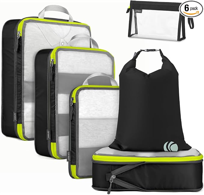 Cipway Compression Packing Cubes, See Through Mesh Luggage Organizer Bags by Cipway