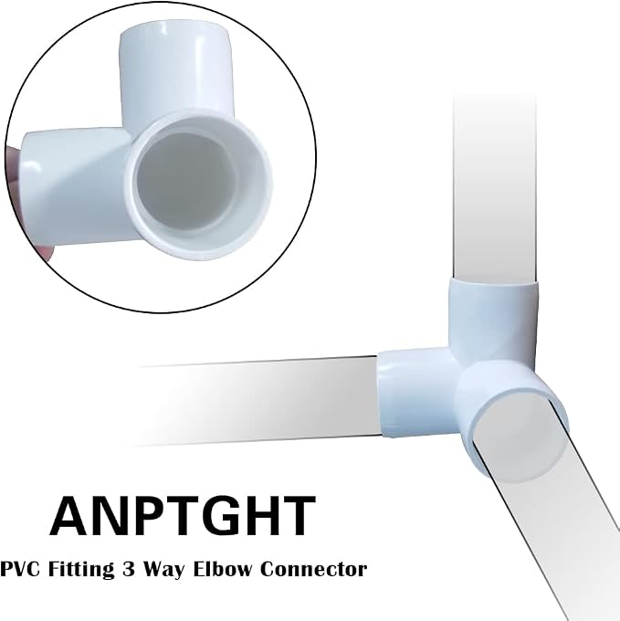 1“ Tee PVC Fitting 3 Way Elbow Connector, Furniture Grade 90 Degree Elbow Side - Image 5