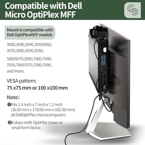 Mini PC Mount Compatible with Dell OptiPlex Micro, Mini PC VESA Mount, Under - Image 5