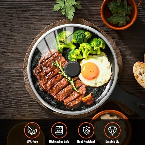 8 Inch Pan Lid For Pots Pans and Skillets, Cast Iron Skillet Lid, Tempered - Image 5