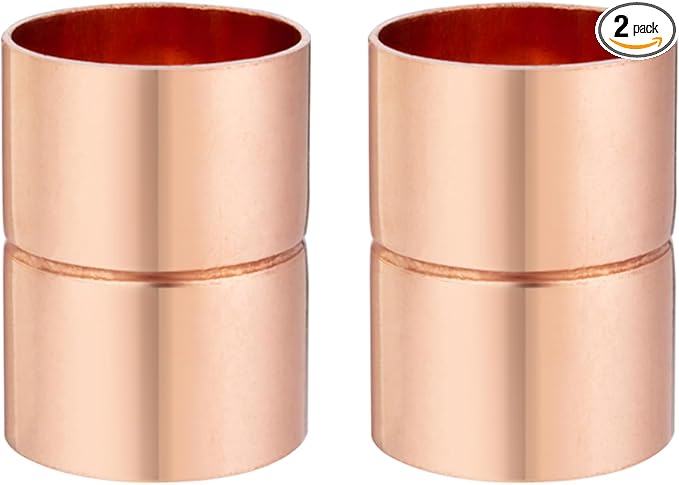 Straight Coupling Copper Fittings 7/8 Inch Copper Pipe Welding Joint Connector by ZOWZEA