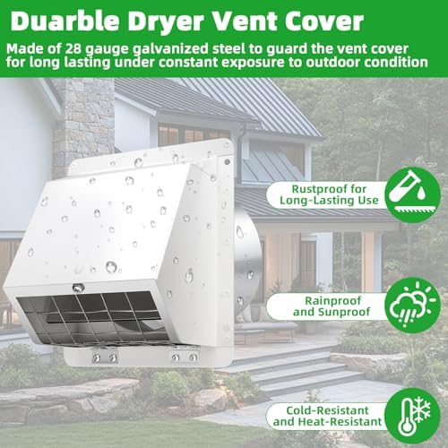 4 Inch Dryer Vent Cover Outside - Image 5