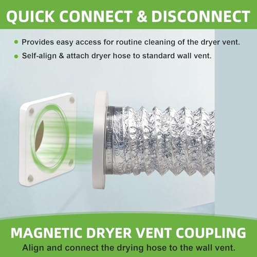 Magnetic Dryer Vent Coupling Connector Kit DV180 Airtight Seal, Including 2.6ft - Image 5