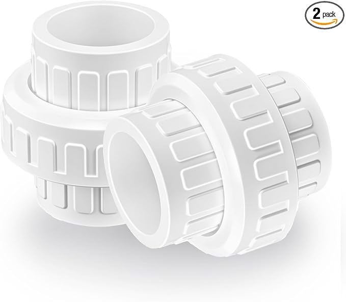 2 Pcs 3/4" PVC Union Pipe Fitting, 3/4 inch PVC Slip Union Coupling Adapter by Unknown