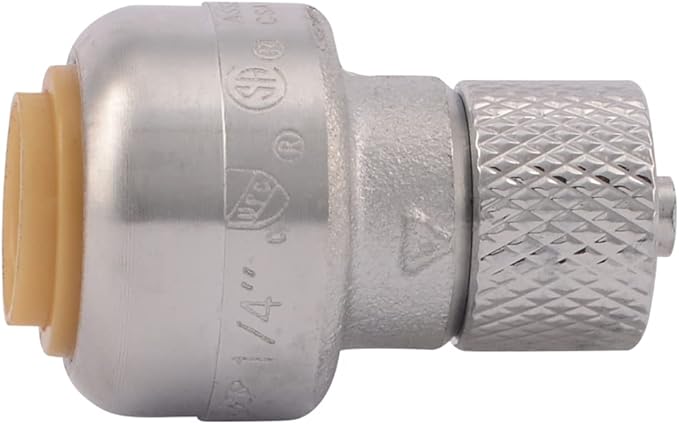 SharkBite 1/4 Inch x 1/4 Inch Compression Stop Valve Connector, Push to Connect by SharkBite