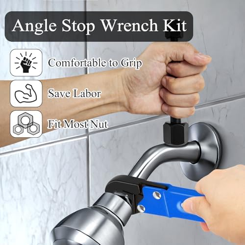 Ponpon Angle Stop Wrench Kit, Plumbing Tools, Angle-on Plumber Wrench - Image 5