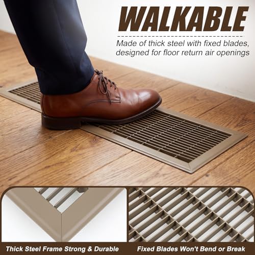 1 Pack 30" x 6" Floor Register Covers, Heavy Duty Steel Walk-on Return Air - Image 4