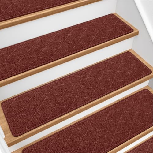 Stair Treads for Wooden Steps 18 PCS, Non Slip Stair Rugs Red by Unknown