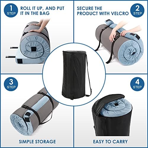 KingChii CertiPUR-US Memory Foam Camping Mattress, Portable Roll Up Travel Car - Image 4