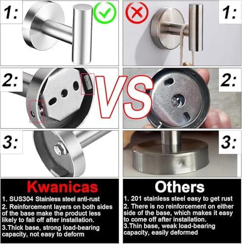 6 Pieces Brushed Nickel Bathroom Hardware Accessories Set, SUS304 Stainless - Image 6