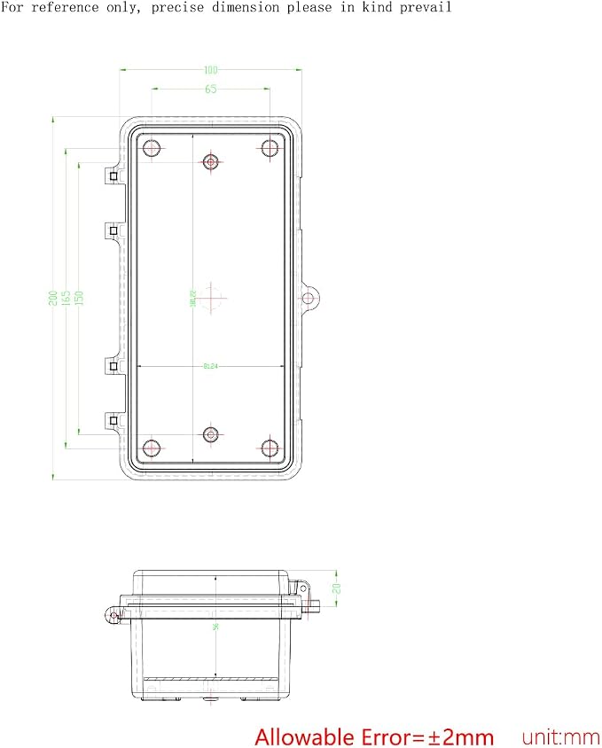 Junction Box, Hinged Grey Clear Cover IP67 Waterproof ABS Project Box - Image 6