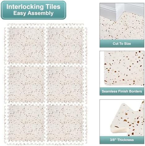 Sorbus 80 Sq. Ft. Interlocking Terrazzo Foam Floor Tiles - Image 6