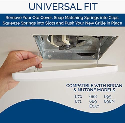 Broan-NuTone FGR101S Replacement Square Bathroom Ventilation Exhaust Fan Grille - Image 3