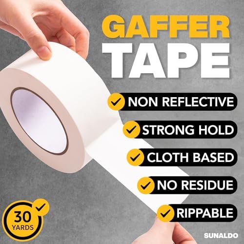 Gaffers Tape Heavy Duty, Easy Rip, No Residue | White - Image 3