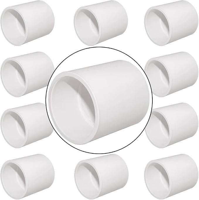 10PCS 1/2" PVC Pipe Coupling Slip SCH40 White | Connector Adapter Pipe Fitting - Image 2