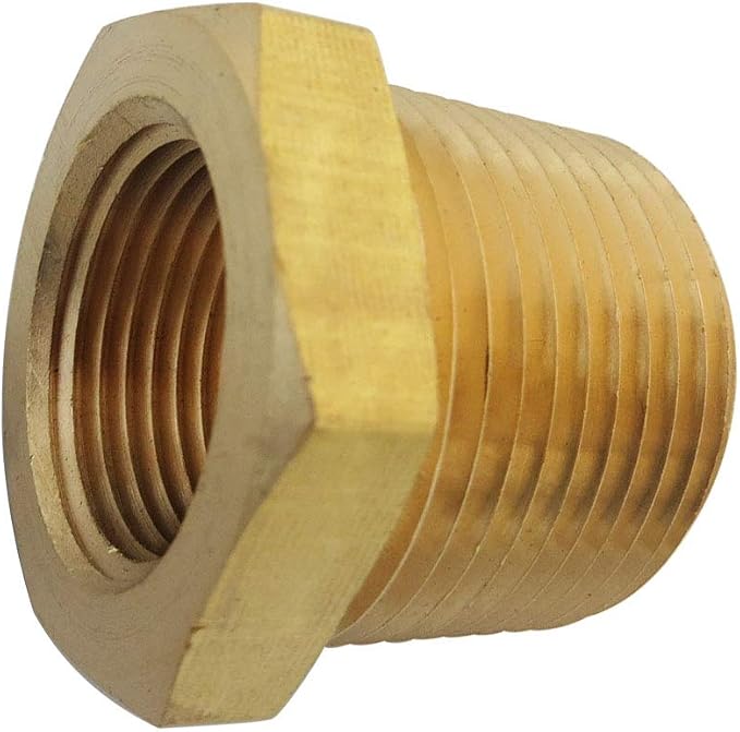 3/4" NPT Male x 1/4" NPT Female Brass Bushing Reducer Reducing Pipe Adapter - Image 3