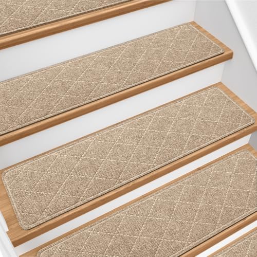 Stair Treads for Wooden Steps 4 PCS Non Slip Stair Rugs Khaki by Unknown