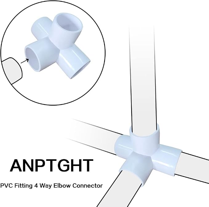 1/2Inch Tee PVC Fitting 4 Way Elbow Connector, Furniture Grade 90 Degree Elbow - Image 5