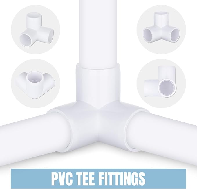 1/2 inch 3-Way PVC Pipe Fittings, PVC 3-way Fitting Connectors, Used - Image 4
