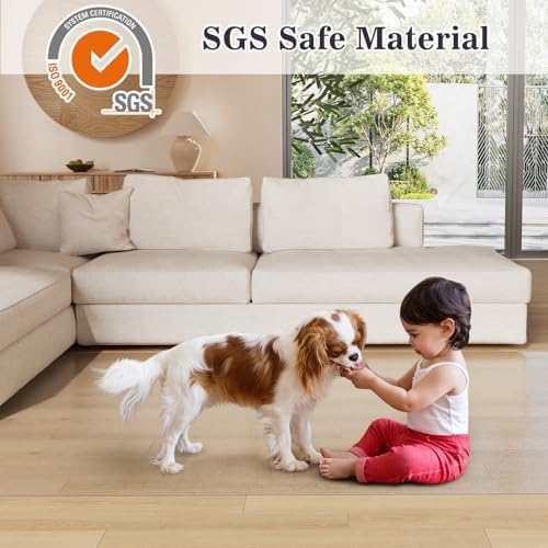 5'×7' Frosted Clear Floor Mat Under Dining Room Table, Easy Flat - Image 3