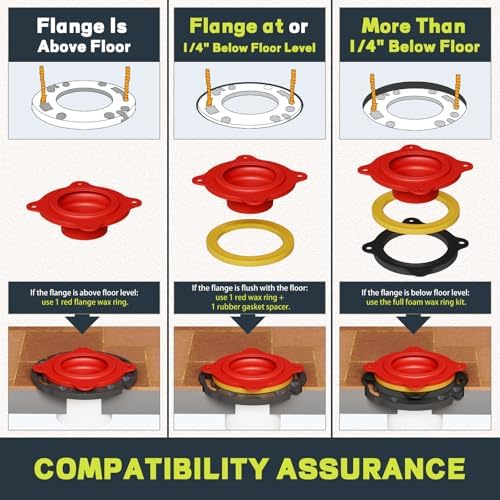 Toilet Flange Repair Kit with Elastic Wax Ring & 16" Supply Line - Image 6