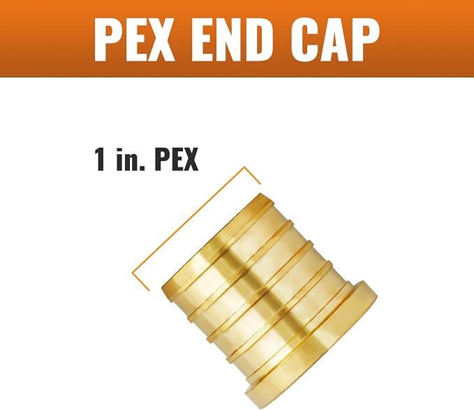 12-Pack 1 Inch PEX Plug End Cap Fittings | Brass - Image 2