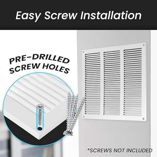 Repa Market 2-Pack Air Vent Cover 16x2 Inch White Galvanized Steel Louvered - Image 5