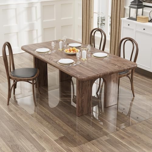 5'×7' Crystal Clear Floor Mat Under Dining Room Table, Floor Protector by BelleCosy