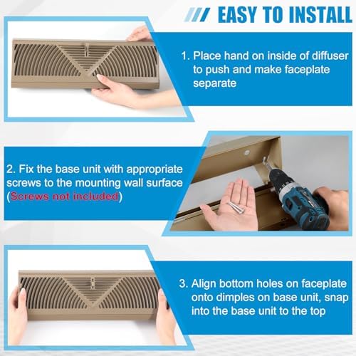4 Pcs Baseboard Register Vent 18 Inch Duct Opening Size Vent Cover - Image 4