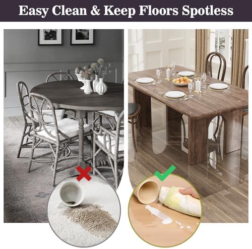 5'×7' Crystal Clear Floor Mat Under Dining Room Table, Floor Protector - Image 2