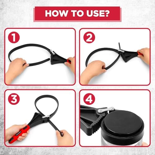 2-Piece Rubber Strap Adjustable Wrench Set Diameter 4" and 6", Oil Filter Pipe - Image 5