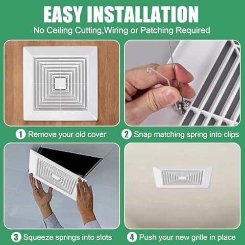 White 3 Piece Bathroom Exhaust Fan Cover - Image 4