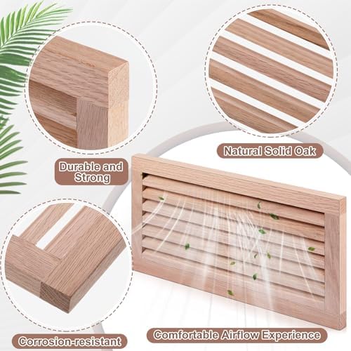 Weysat 1 Pcs 8 x 16 Inch Oak Hardwood Air Return Vent Cover Unfinished - Image 3