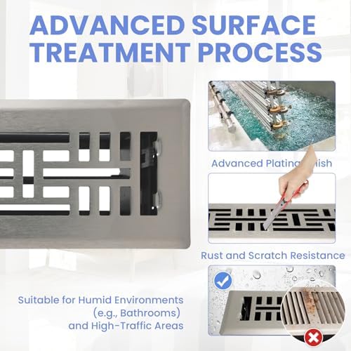 Howeall 2x10 Inches Heavy Duty Walkable Floor Register Easy Adjust Air Supply - Image 3