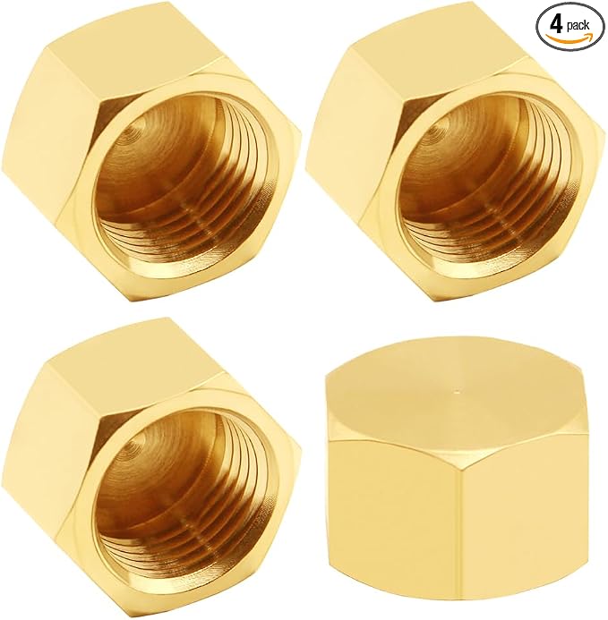 Uenede Brass 3/8 Inch Female NPT Pipe End Caps by Uenede