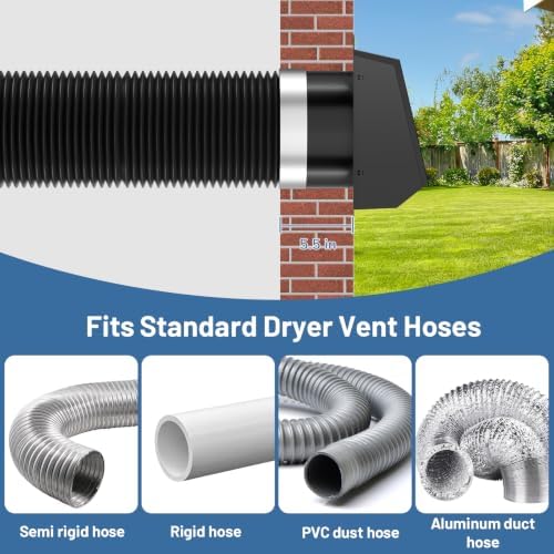 4 Inch Dryer Vent Cover Outside, Galvanized Steel Exterior Hooded Wall Vent - Image 4