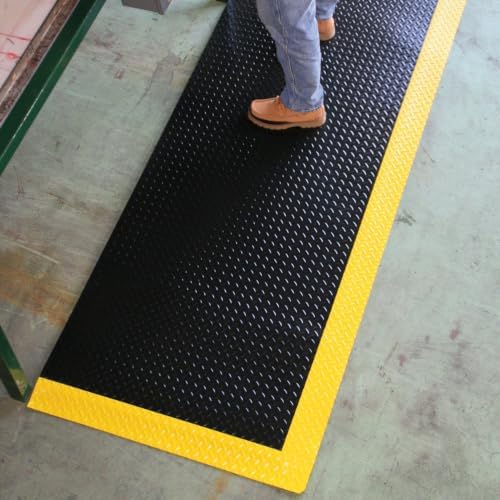 Rhino Mats DTT24BYX28 Diamond Plate Ant-Fatigue Mat, 2-Sides Yellow, 2 FT. x 28 - Image 3