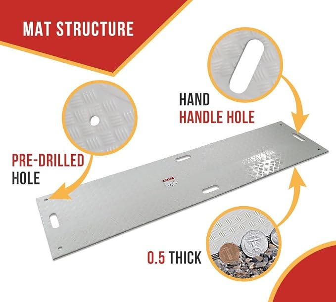 5 Pk 2' x 8' White Ground Protection Mats - Image 4