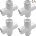 Piutouyar 4 Pcs 3/4" Cross Elbow PVC Pipe Fitting, 4 Way | Furniture Grade Pipe by Piutouyar