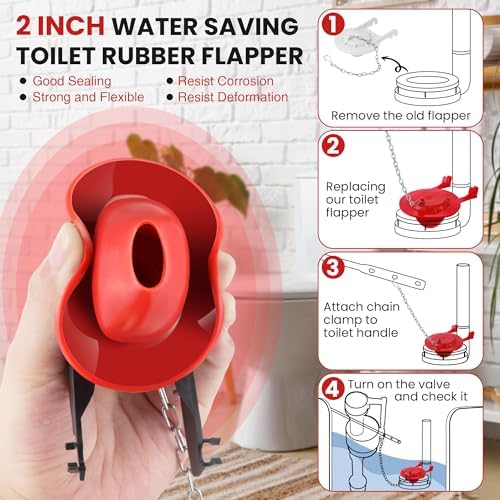 Saillong Universal Toilet Flusher Replacement Kit, Fill Valve, 2-Inch Flapper - Image 6