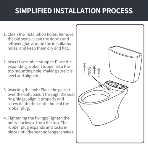 4Pack THU651N Top Mount Seat Hardware Fits ToTo Skirted Toilet - Image 5