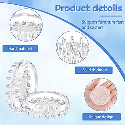 Jetec 16 Pcs Carpet Protectors Furniture Leg Spiked Caster Cups - Image 3
