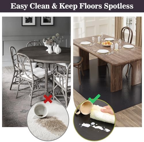 7'×9' Black Floor Mat for Art Studio, PVC Floor Protector - Image 2
