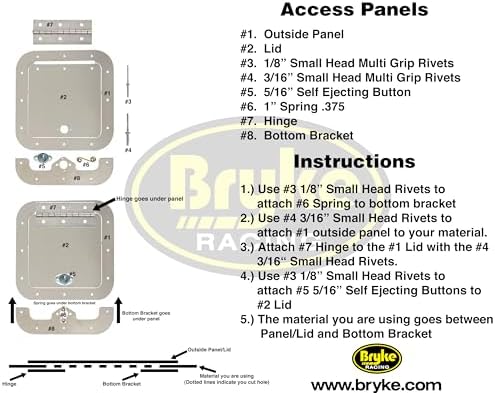 Aluminum Access Panel Door Sheet Metal Modified Late Model Dirt 6 x 6 6" x 6" - Image 3