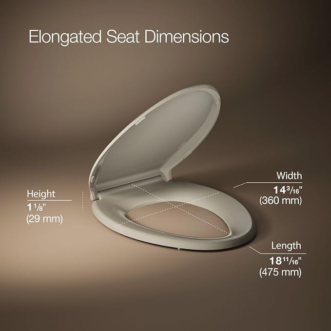 KOHLER 4636-RL-G9 Cachet ReadyLatch Elongated Toilet Seat Slow Close, Soft - Image 3