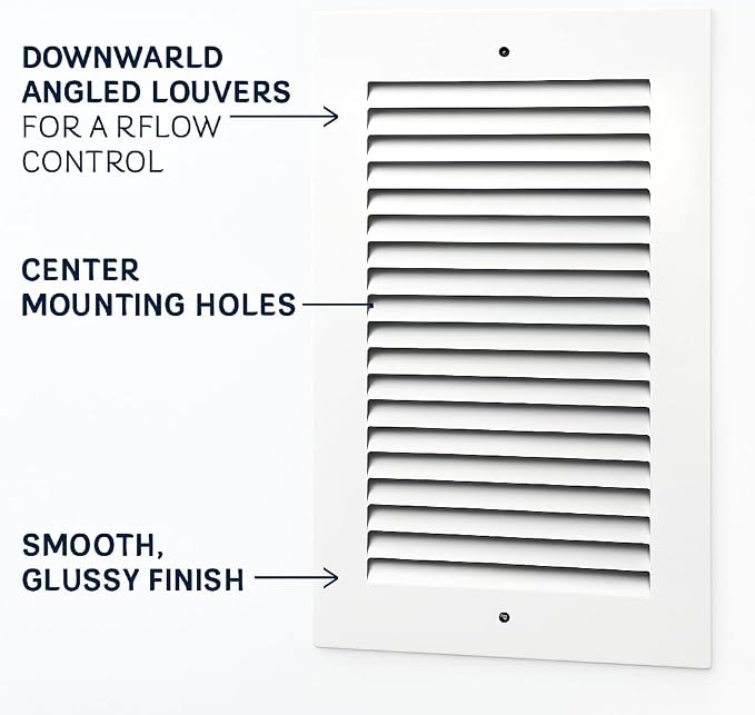 8 x 14 Inch Return Air Vent Cover, Solid Steel HVAC Grille - Image 5